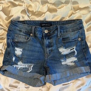 Aeropostale Ripped Blue Jean Shorts